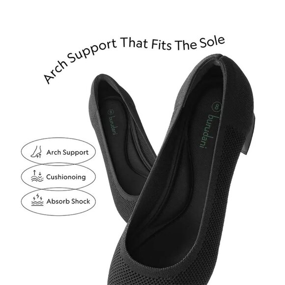 Women’s Low Block Heel Pumps – Pointed Toe Knit Dress Shoes, Comfortable Slip-On - Picture 4 of 6